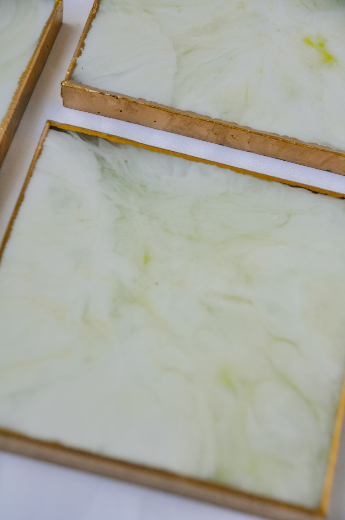 Square Coaster - Green Marble