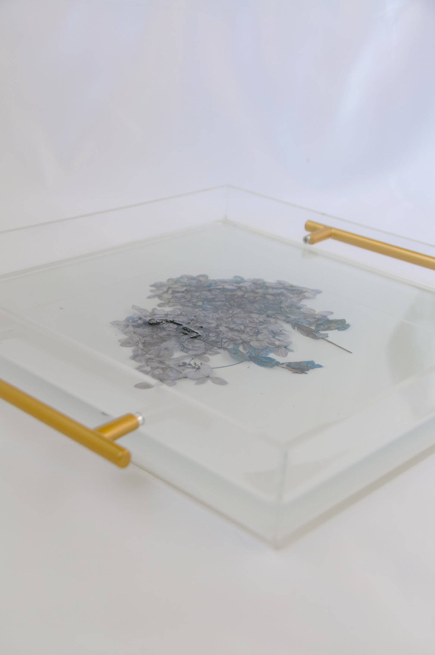 Acrylic Tray - White Hydrangeas