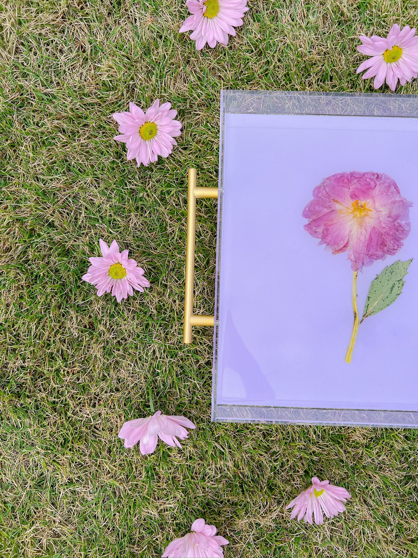 Acrylic Tray - Purple Pressed Peony