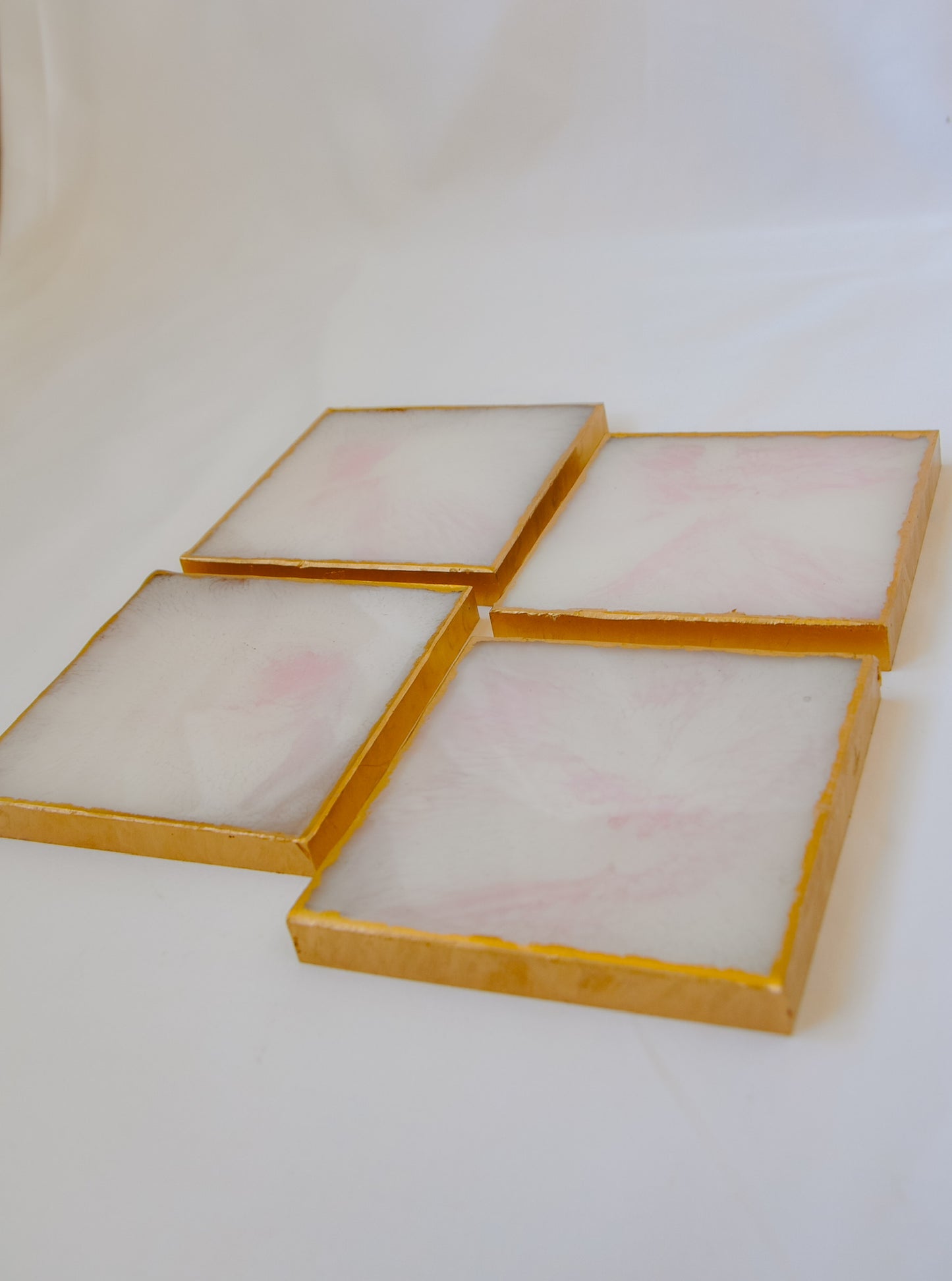 Square Coaster - Pink Marble