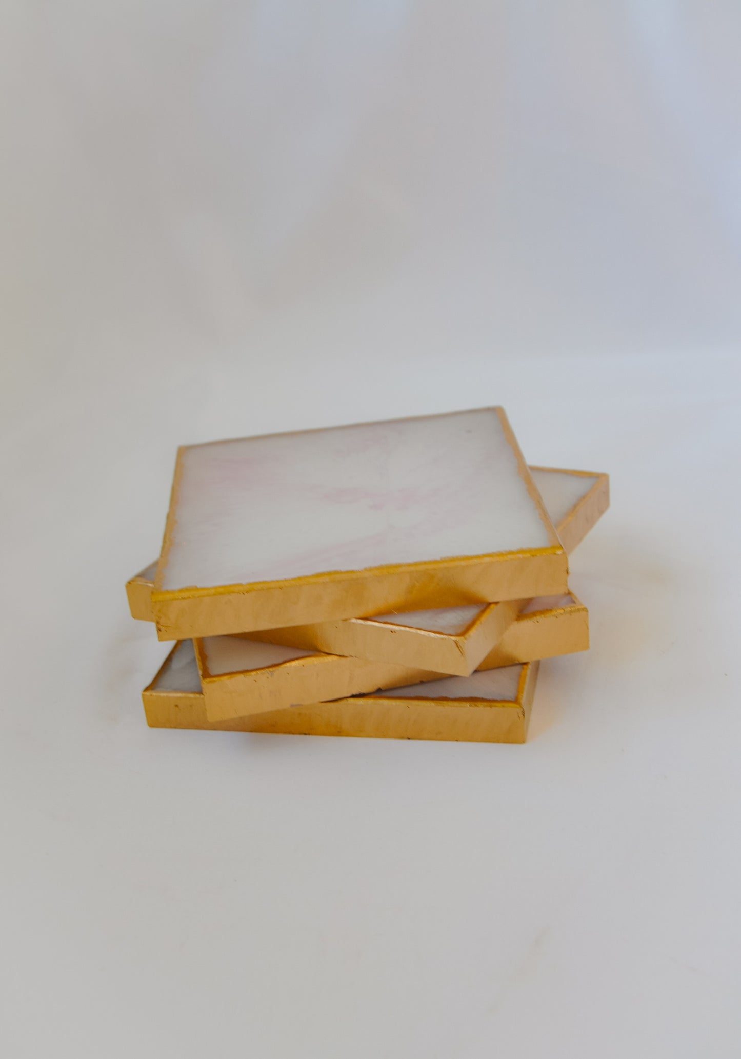 Square Coaster - Pink Marble