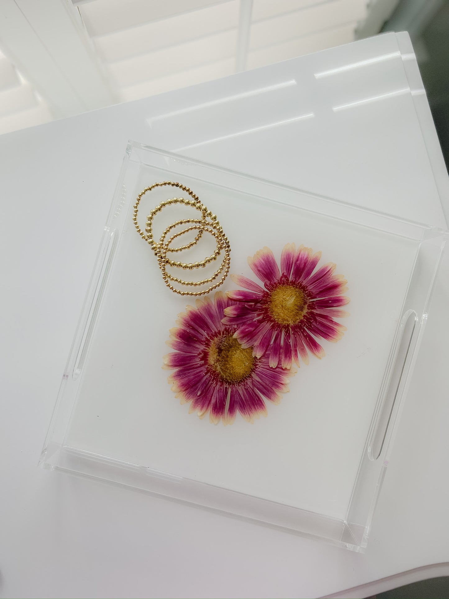 Acrylic Tray - Pressed Peony