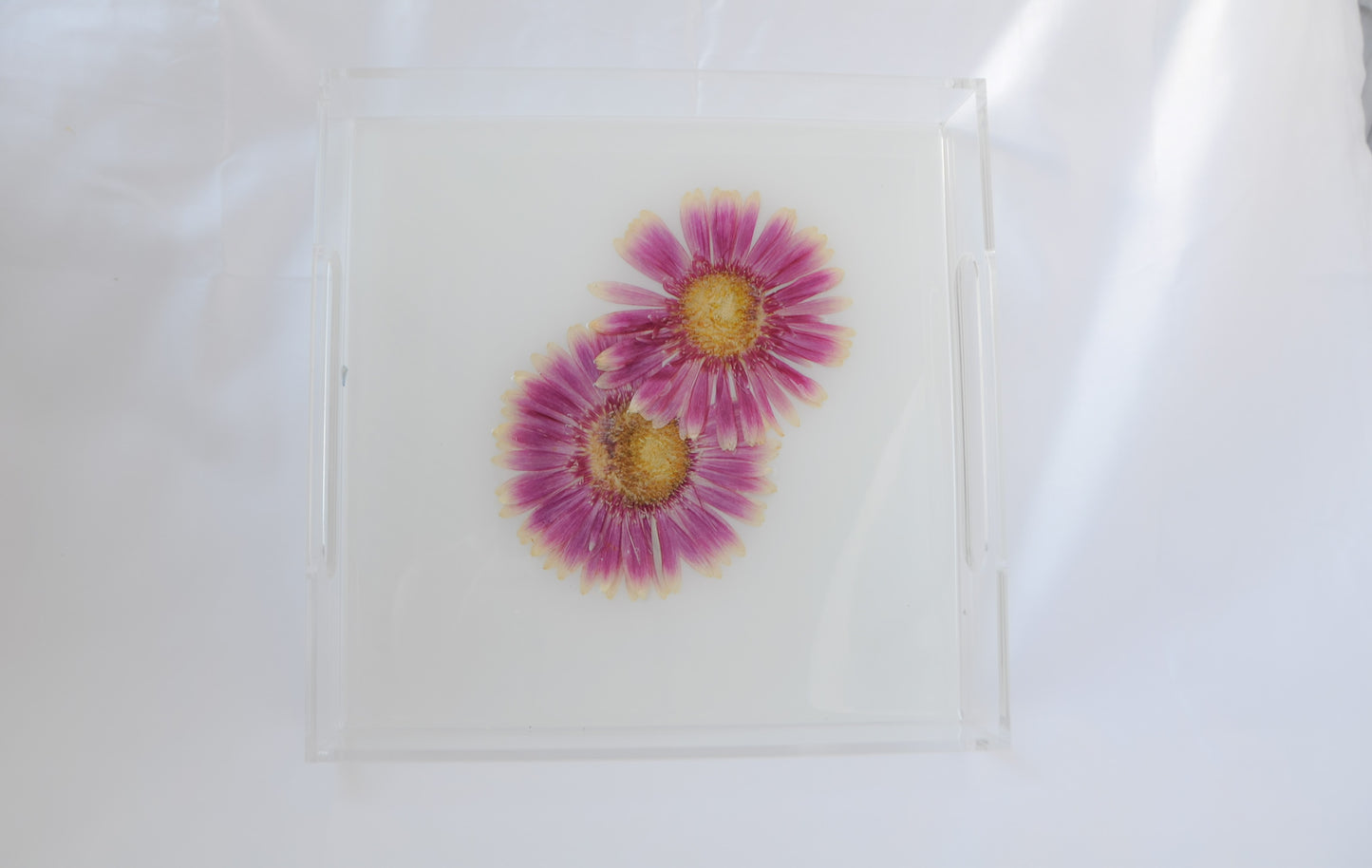 Acrylic Tray - Pressed Peony
