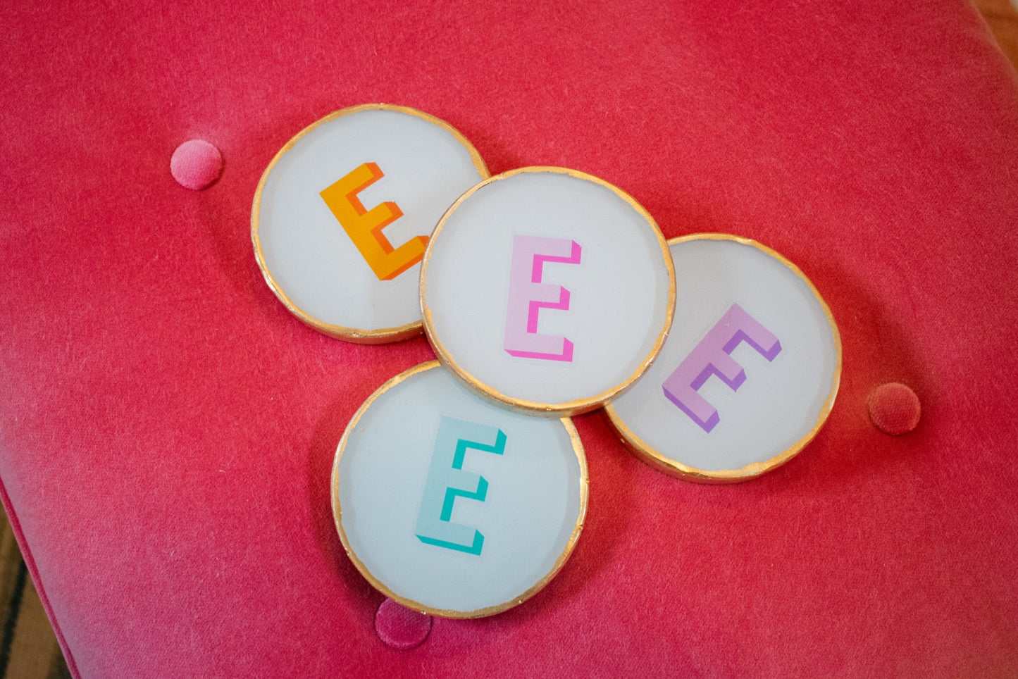 Monogram Coasters- E