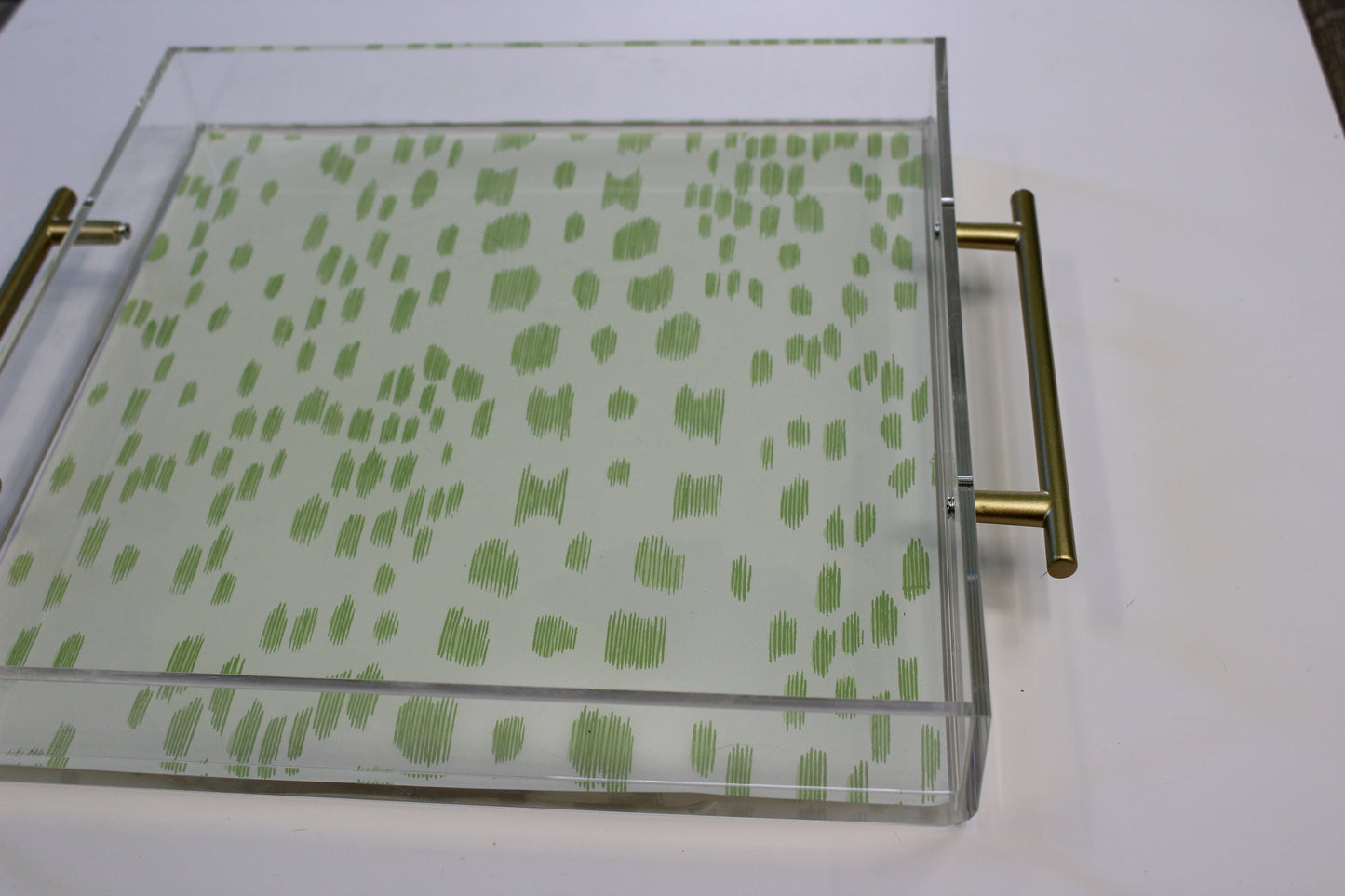 Acrylic Tray - Green Dots