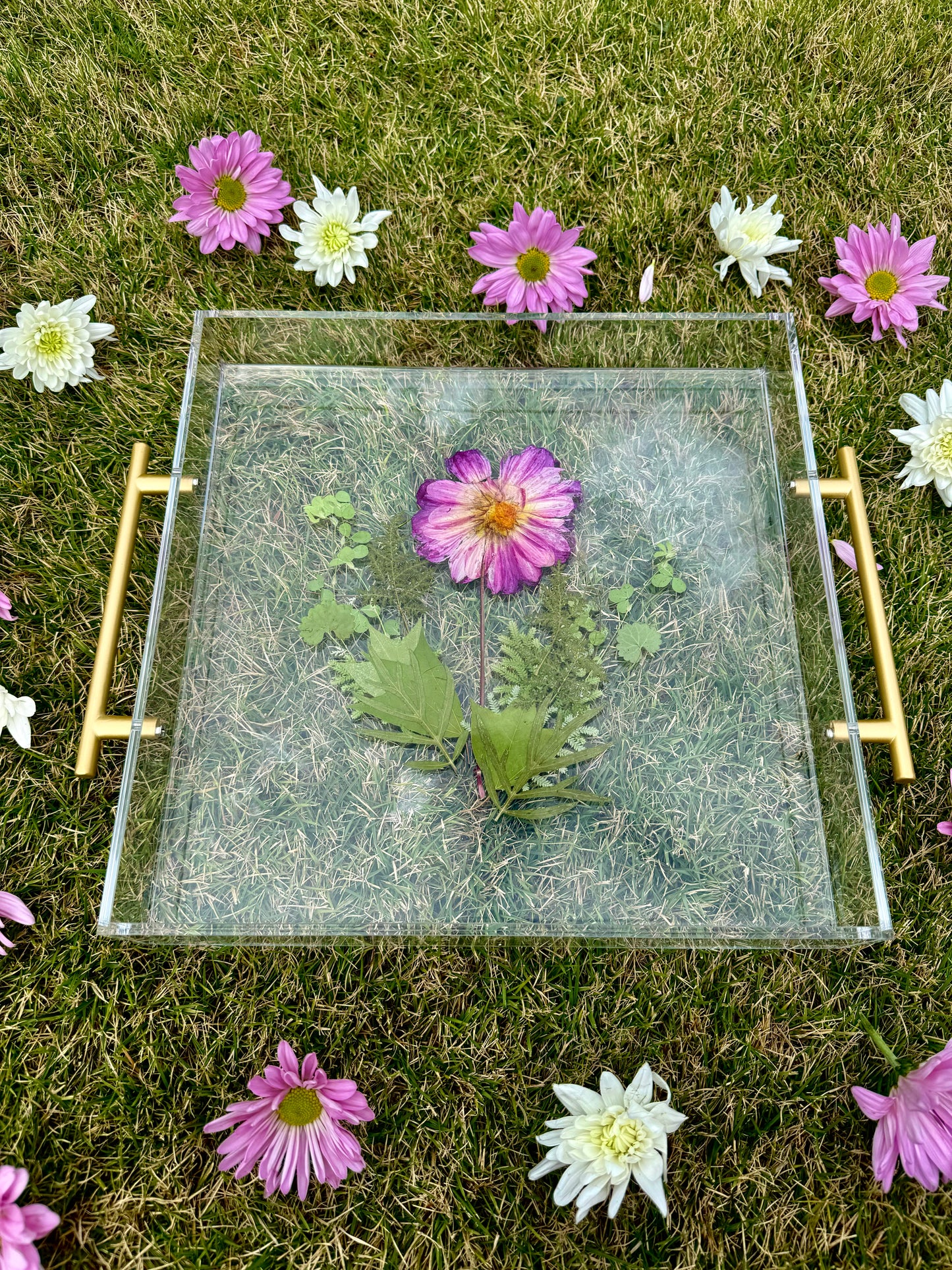 Acrylic Tray - Pressed Peony