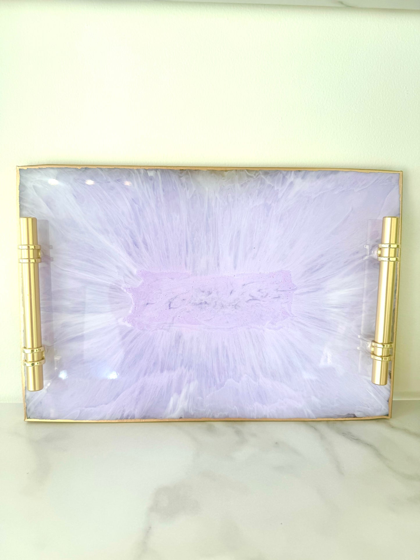 Resin Tray - Lavender Marble