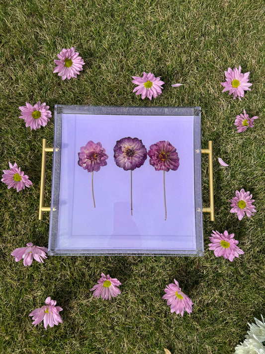 Acrylic Tray - Pressed Peony Trio