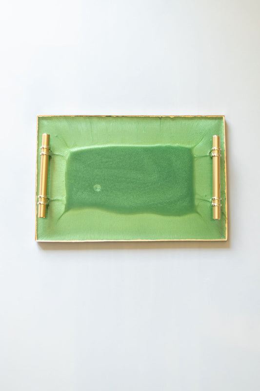 Resin Tray - Green Rectangle